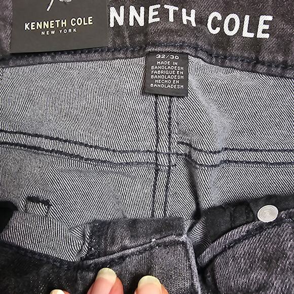 Kenneth Cole Mens size 32/30 Stretch Slim Fit Low Rise Black Denim Jeans NEW - Picture 5 of 7